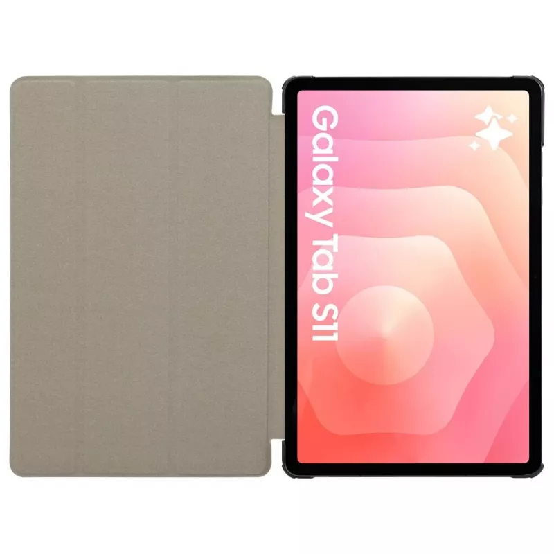 Tactical Book Cover Tri Fold Galaxy Tab S11 musta