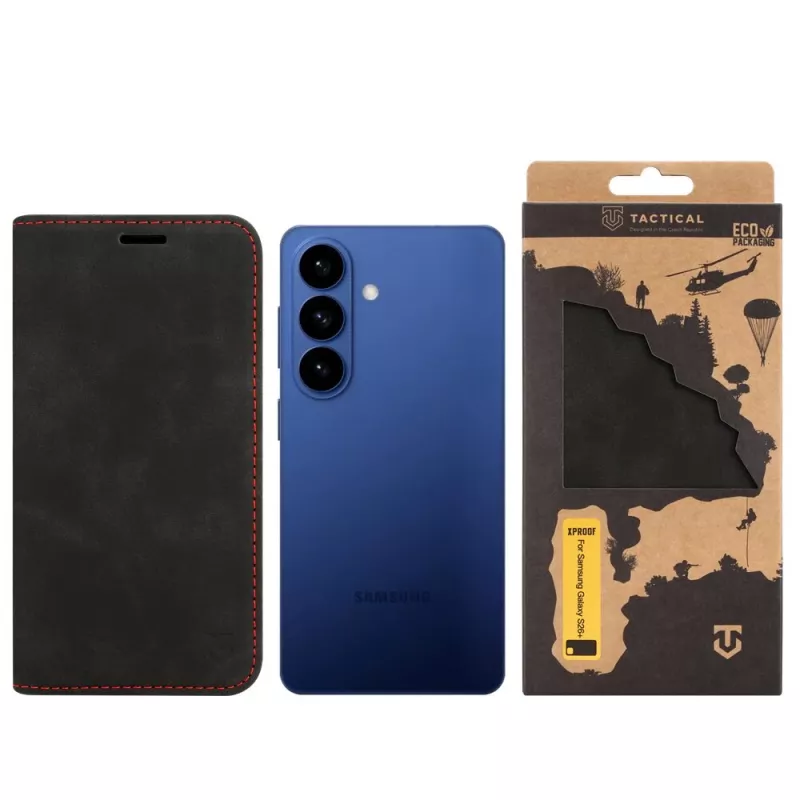 Tactical Book Cover Xproof Galaxy S26+ Black Hawk musta