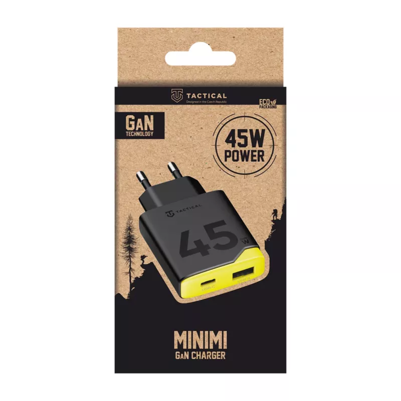 Tactical Minimi GaN 45W AC USB-C seinälaturi musta