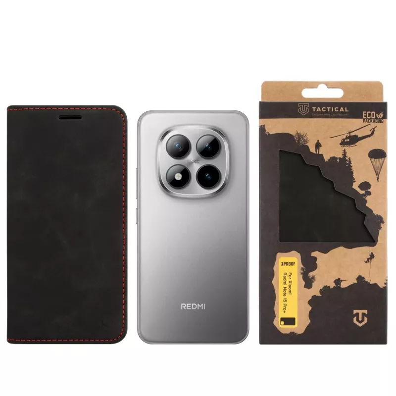 Tactical Book Cover Xproof Redmi Note 15 Pro+ 5G Black Hawk musta