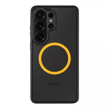 Taktinen takakansi MagForce Hyperstealth 2.0 Samsung Galaxy S26 Ultralle, musta/keltainen