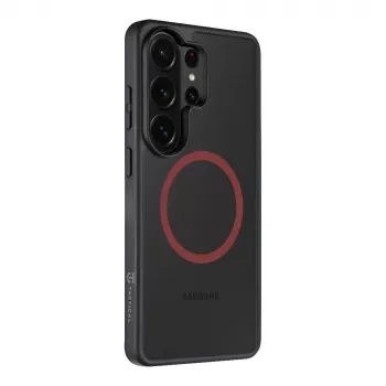Taktinen takakansi MagForce Hyperstealth 2.0 Samsung Galaxy S26 Ultralle, musta/punainen