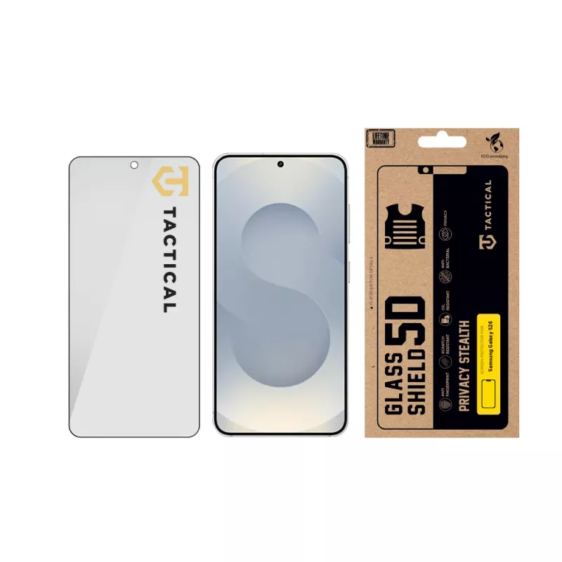 Tactical Glass Shield Privacy Stealth 5D Samsung Galaxy S26:lle, musta