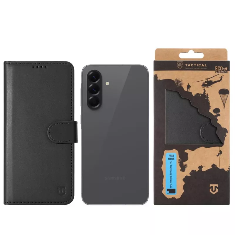 Taktinen kirjakotelo Field Notes Galaxy A57, musta