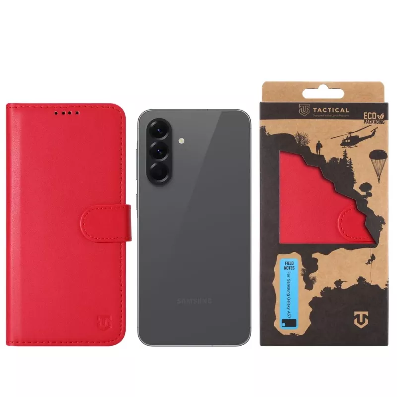 Taktinen kirjakotelo Field Notes Galaxy A57, punainen