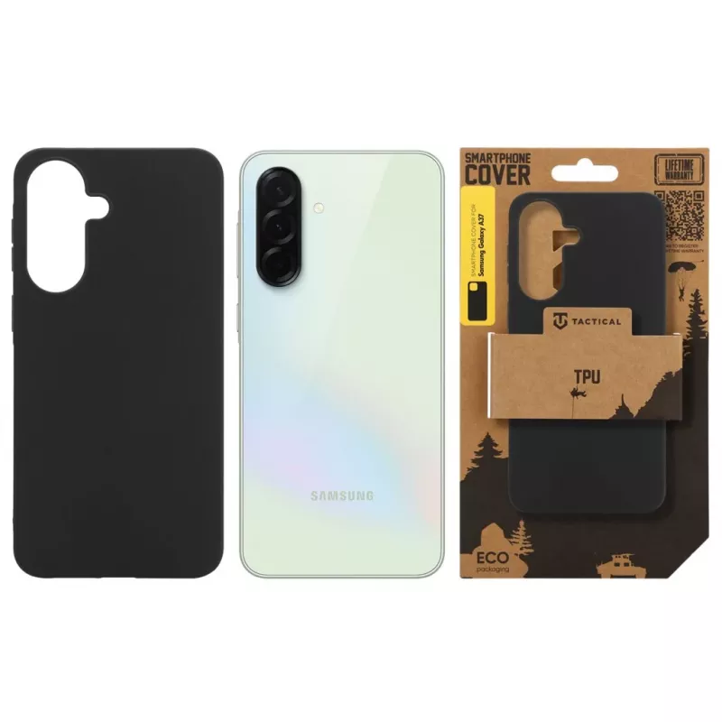 Taktinen takakansi TPU Samsung Galaxy A37:lle, musta
