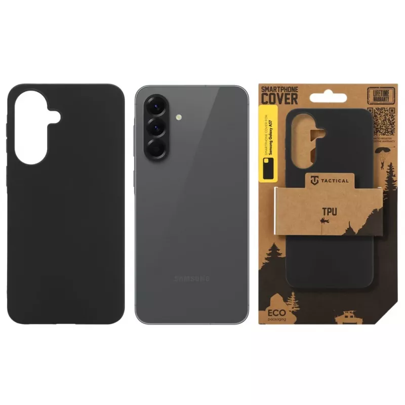 Taktinen TPU-takakansi Samsung Galaxy A57:lle, musta