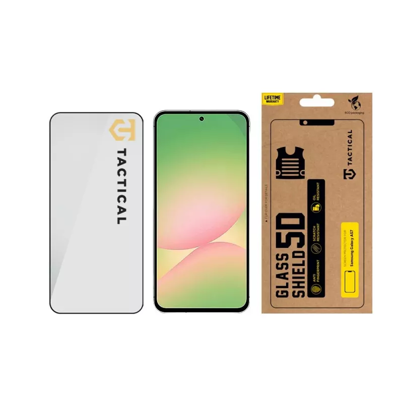 Tactical Glass Shield 5D Samsung Galaxy A57:lle, musta