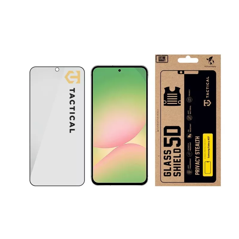 Tactical Glass Shield Privacy Stealth 5D Samsung Galaxy A57:lle, musta