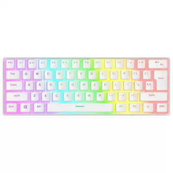Rampage Radiant K11 60% mekaaninen pelinäppäimistö, valkoinen, Blue Switch, RGB