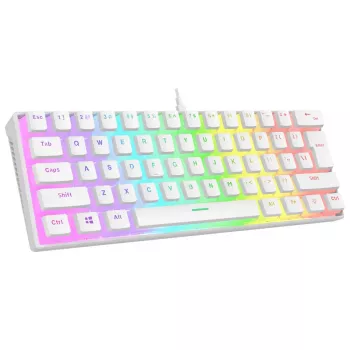 Rampage Radiant K11 60% mekaaninen pelinäppäimistö, valkoinen, Blue Switch, RGB