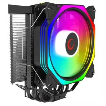 Rampage Octagon C50 CPU-ilmajäähdytin, 120mm PWM-tuuletin, 1 800 RPM, ARGB, Intel LGA 1700/1200/115X, AMD AM5/AM4/AM3+, 4 lämpöputkea, jopa 180W TDP