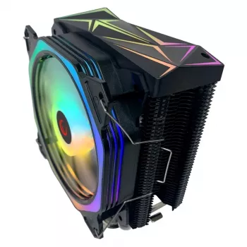 Rampage Octagon C50 CPU-ilmajäähdytin, 120mm PWM-tuuletin, 1 800 RPM, ARGB, Intel LGA 1700/1200/115X, AMD AM5/AM4/AM3+, 4 lämpöputkea, jopa 180W TDP
