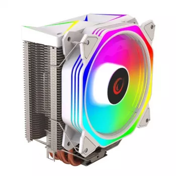 Rampage Octagon C50 CPU-ilmajäähdytin, 120mm ARGB-tuuletin, valkoinen, LGA 1700/AM5