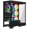 Rampage Hydra V2 Mid-Tower PC-kotelo 4x 120mm ARGB-tuulettimella, karkaistu lasi, musta