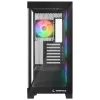 Rampage Hydra V2 Mid-Tower PC-kotelo 4x 120mm ARGB-tuulettimella, karkaistu lasi, musta