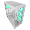 Rampage Hydra V2 Mid Tower PC-kotelo valkoinen 4x 120mm ARGB-tuulettimella ja karkaistulla lasilla
