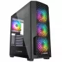 Rampage Shelob Mid Tower PC-kotelo, 4x ARGB-tuuletinta, karkaistu lasi, musta
