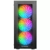 Rampage PLAID V1 Mid Tower PC-kotelo karkaistulasisella ikkunalla, 4x 120mm RGB-tuuletinta, musta