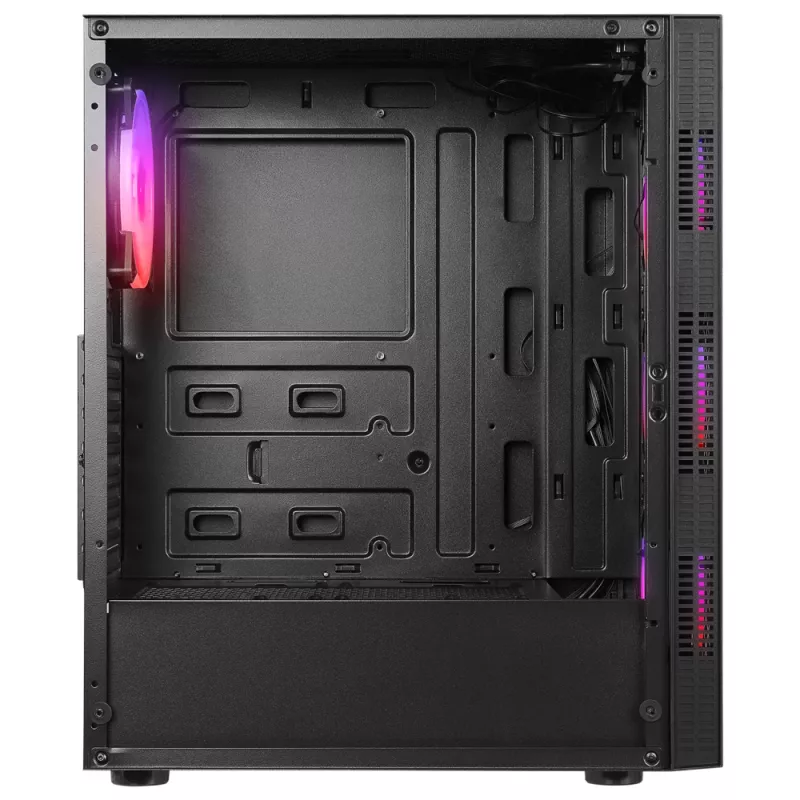 Rampage PLAID V1 Mid Tower PC-kotelo karkaistulasisella ikkunalla, 4x 120mm RGB-tuuletinta, musta
