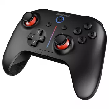 Rampage Hydra Pro Pad langaton RGB 2.4G Hall Effect -ohjain magneettisilla liipaisimilla, musta