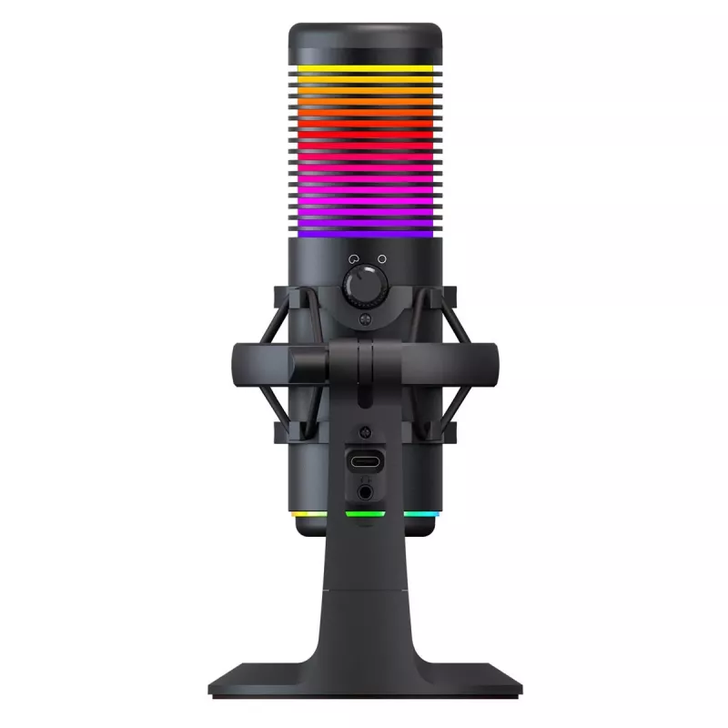 Rampage Bemol RGB USB-C -pelimikrofoni, musta