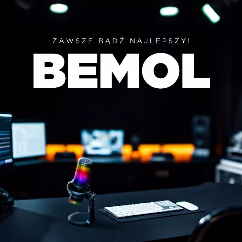 Rampage Bemol RGB USB-C -pelimikrofoni, musta