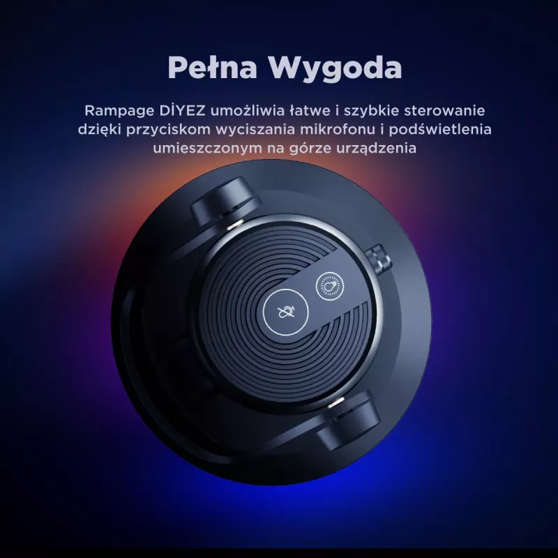 Rampage Diyez RGB USB-C -pelimikrofoni, musta