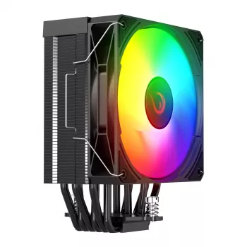 Rampage Octagon C70 prosessorijäähdytin LGA1700/AM5 LCD-tuuletin Infinity 120mm ARGB musta