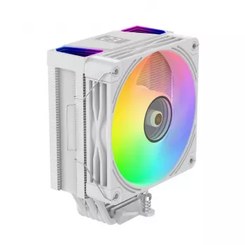 Rampage Octagon C70 prosessorijäähdytin LCD:llä, 120 mm ARGB-tuuletin, AM5/LGA1700, valkoinen