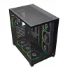 RAMPAGE SEALITE-BLACK Mid-Tower PC-kotelo karkaistulla lasilla, 7x ARGB PWM tuuletinta, musta