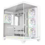 RAMPAGE SEALITE-WHITE Mid-Tower PC-kotelo karkaistulla lasilla, 7x ARGB PWM tuuletinta, valkoinen