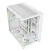 RAMPAGE SEALITE-WHITE Mid-Tower PC-kotelo karkaistulla lasilla, 7x ARGB PWM tuuletinta, valkoinen