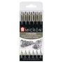 Sakura Pigma Micron huopakynäsarja 6 osaa musta