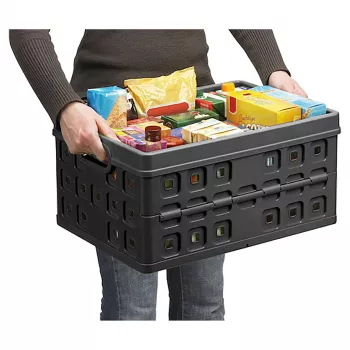 Helit Klappbox Square H6180295 46L taitettava säilytyslaatikko harmaa/musta
