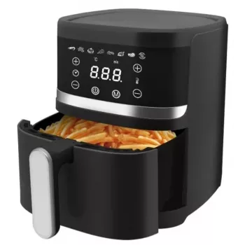 Gastronoma-kiertoilmakypsennin 4,2 L musta 1300 W