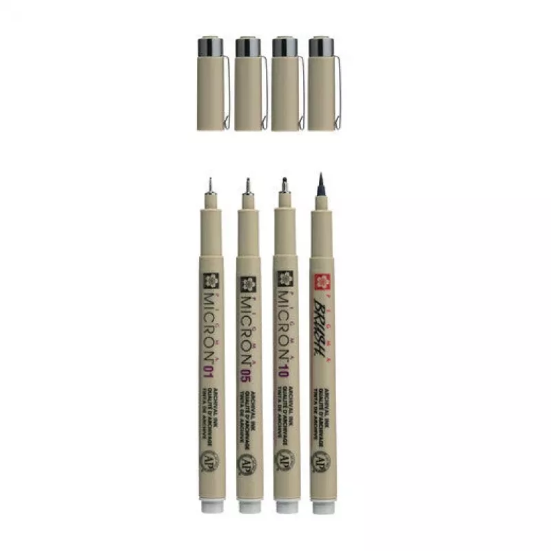 Sakura Pigma Micron -tussisarja Cool Gray 4 osaa