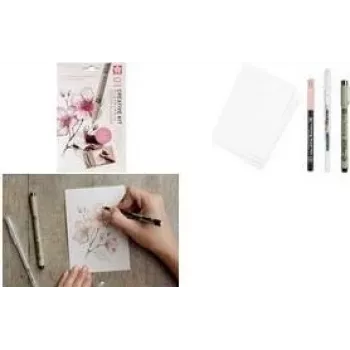 Sakura Cherry Blossom -piirustustussisarja musta 6 osaa