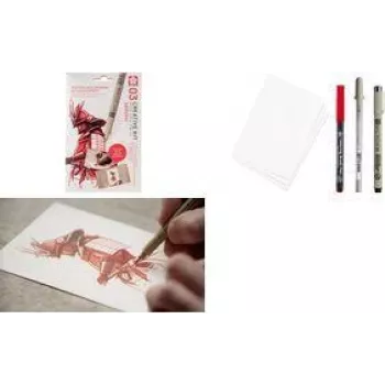 Sakura Samurai -piirustussarja musta 6 tussia