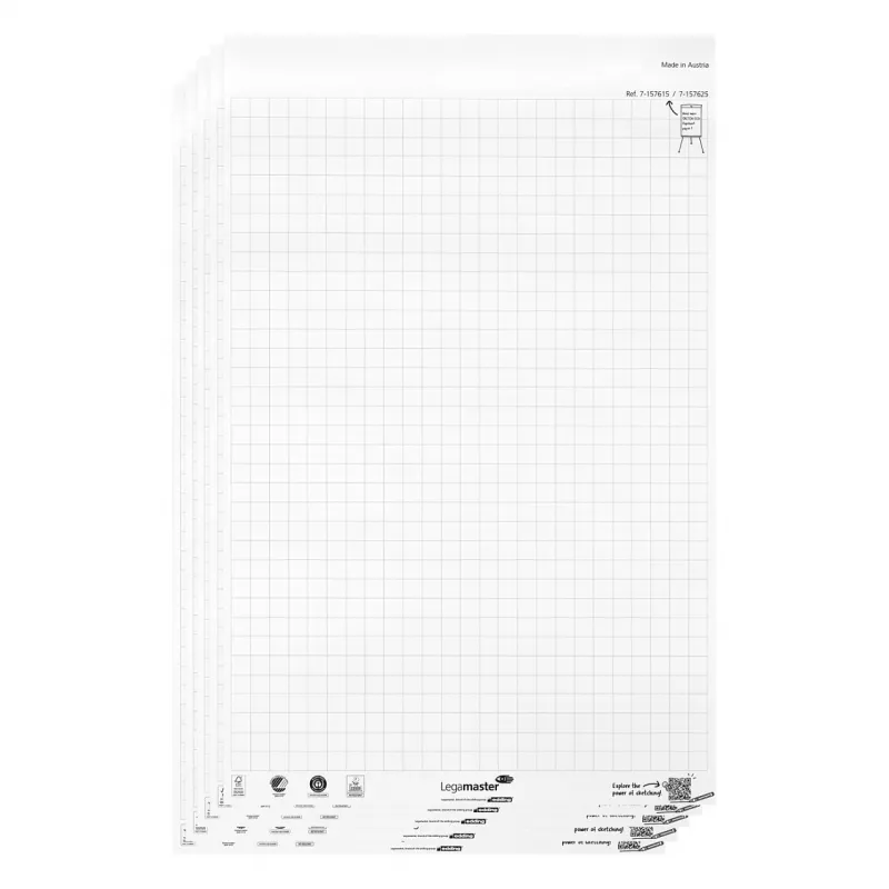 LEGAMASTER Sketch Eco paperilohko kirkkaanvalkoinen A2 5 kpl:n pakkaus