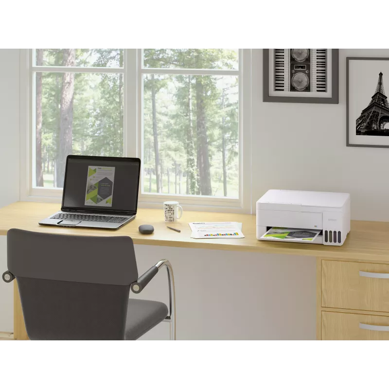 Epson EcoTank L3356 monitoiminen mustesuihkutulostin, väri, A4, 33 ppm, USB, Wi-Fi, valkoinen