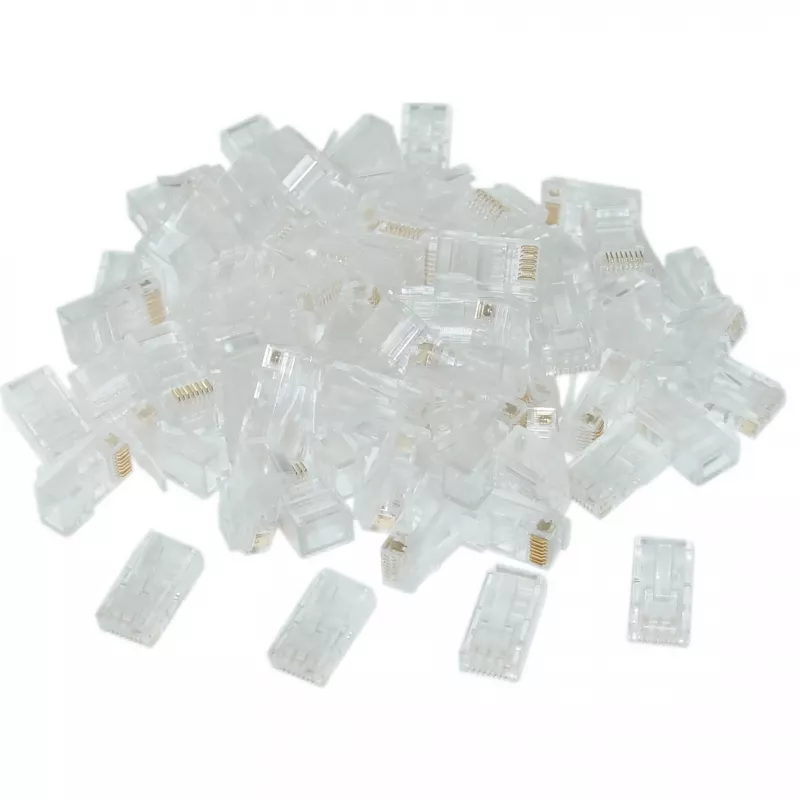 Gembird LC-8P8C-002/50 RJ-45 modulaariliitin, läpinäkyvä, kullattu, 50 kpl pakkaus