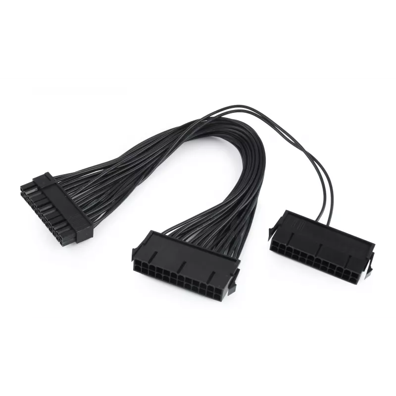 GEMBIRD CC-PSU24-01 24-pin ATX virtajohdon jatko, uros-naaras, 30 cm, musta