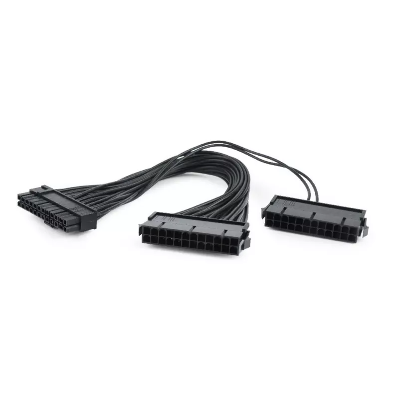 GEMBIRD CC-PSU24-01 24-pin ATX virtajohdon jatko, uros-naaras, 30 cm, musta