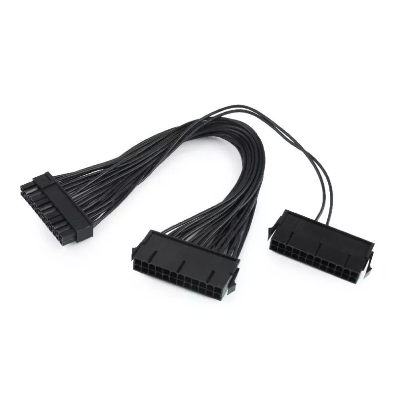 GEMBIRD CC-PSU24-01 24-pin ATX virtajohdon jatko, uros-naaras, 30 cm, musta
