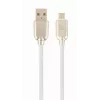 Gembird USB 2.0 Type-A uros – Micro-B uros kaapeli, 1 m, valkoinen, TPE-päällyste