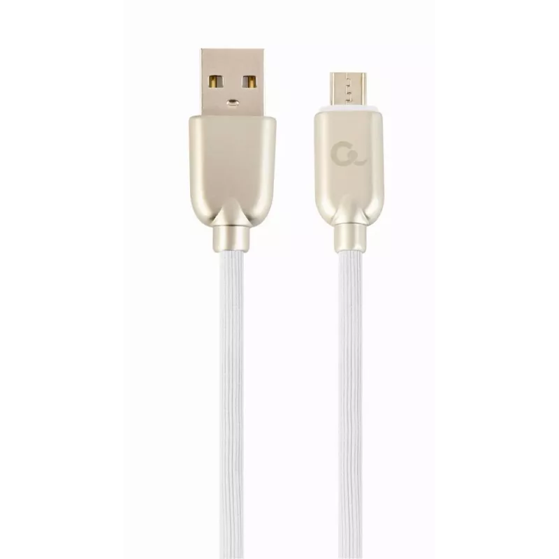 Gembird USB 2.0 Type-A uros – Micro-B uros kaapeli, 1 m, valkoinen, TPE-päällyste