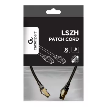GEMBIRD PP8-LSZHCU-BK-0.5M S/FTP Cat.8 LSZH patchkaapeli musta 0,5 m