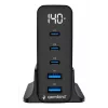 GEMBIRD TA-UC-2A3C-PD140-01-BK GaN 5-porttinen USB-C & USB-A pikalaturi, 140 W, musta