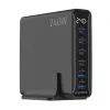 Gembird TA-UC-2A4C-PD240-01-BK 6-porttinen USB-laturi 240W GaN musta